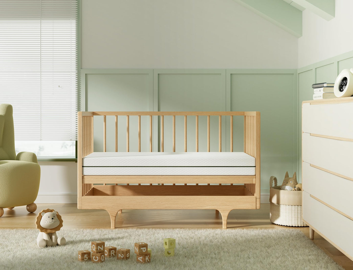 Dourxi 5.5 Inch Crib Mattress, Dual-Sided Comfort Baby and Toddler Mattress W/ Removable Cover