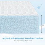 Dourxi Crib Mattress, Dual Firmness Soft & Firm Memory Foam Toddler Mattress with Breathable Washable Cover, CertiPUR-US Certified, Baby Mattresses 52" x 27.5" x 4.5" for Crib and Toddler Bed