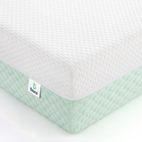 Dourxi 6 Inch Crib Mattress, Dual Sided Comfort Memory Foam Toddler Mattress, Triple-Layer Breathable Premium Baby Mattress W/Removable Cover - White&Blue