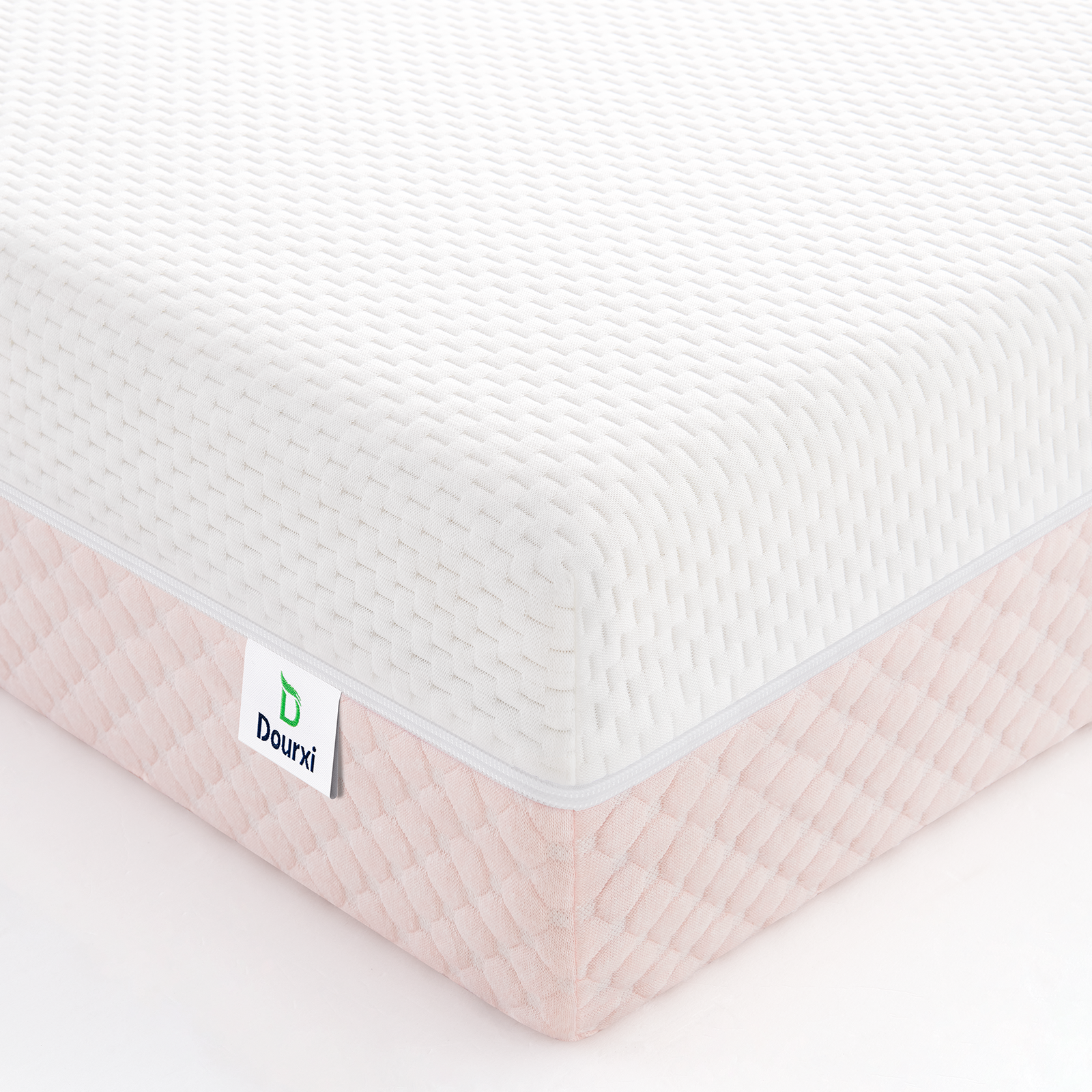 Dourxi 6 Inch Crib Mattress, Dual Sided Comfort Memory Foam Toddler Mattress, Triple-Layer Breathable Premium Baby Mattress W/Removable Cover - White&Blue