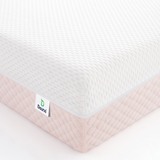 Dourxi 6 Inch Crib Mattress, Dual Sided Comfort Memory Foam Toddler Mattress, Triple-Layer Breathable Premium Baby Mattress W/Removable Cover - White&Blue