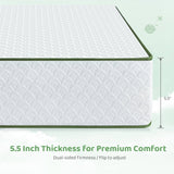 Dourxi Crib Mattress, 2-in-1 Dual Firmness Mattress for Infant & Toddler, Cooling Breathable Cover, Gel-Infused Memory Foam, CertiPUR-US Certified, Fits Standard Crib & Toddler Bed, 5.5 Inch