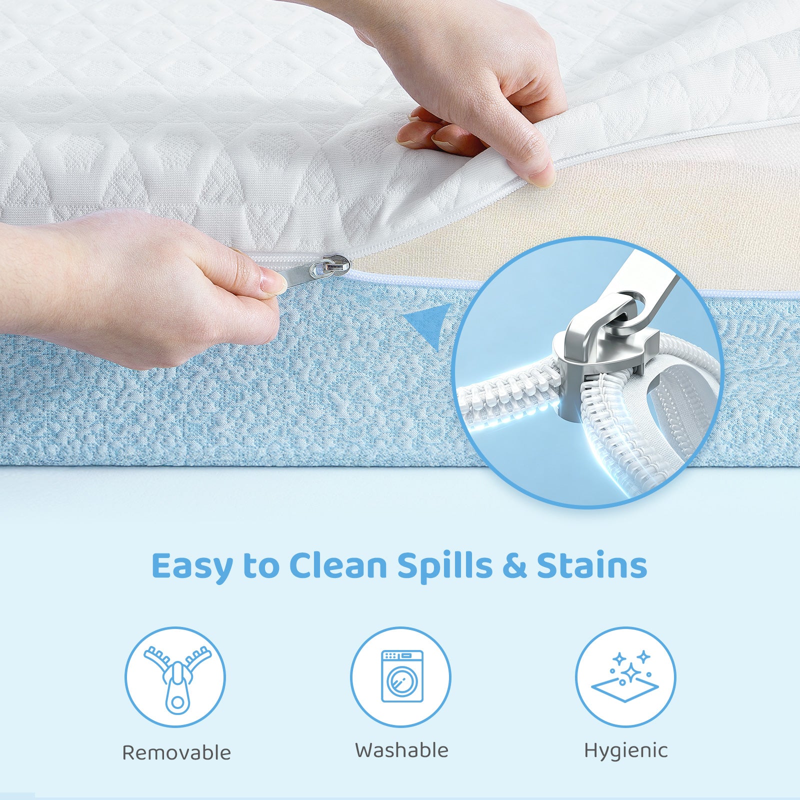 Dourxi Crib Mattress, Dual Firmness Soft & Firm Memory Foam Toddler Mattress, 3-Layer Baby Mattresses with Breathable Washable Cover, CertiPUR-US Certified, 52" x 27.5" x 6" for Crib and Toddler Bed