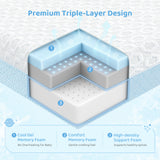 Dourxi Crib Mattress, Dual Firmness Soft & Firm Memory Foam Toddler Mattress, 3-Layer Baby Mattresses with Breathable Washable Cover, CertiPUR-US Certified, 52" x 27.5" x 6" for Crib and Toddler Bed