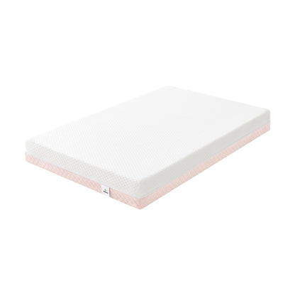 Dourxi Mini Crib Mattress, 38x24X4 Inch Dual Sided Comfort Gel Memory Foam, Breathable Premium Baby Mattress for Mini and Portable Cribs w/Removable Outer Cover - White&Pink
