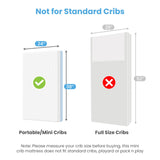 Dourxi Mini Crib Mattress, 38x24X4 Inch Dual Sided Comfort Gel Memory Foam, Breathable Premium Baby Mattress for Mini and Portable Cribs w/Removable Outer Cover - White&Blue