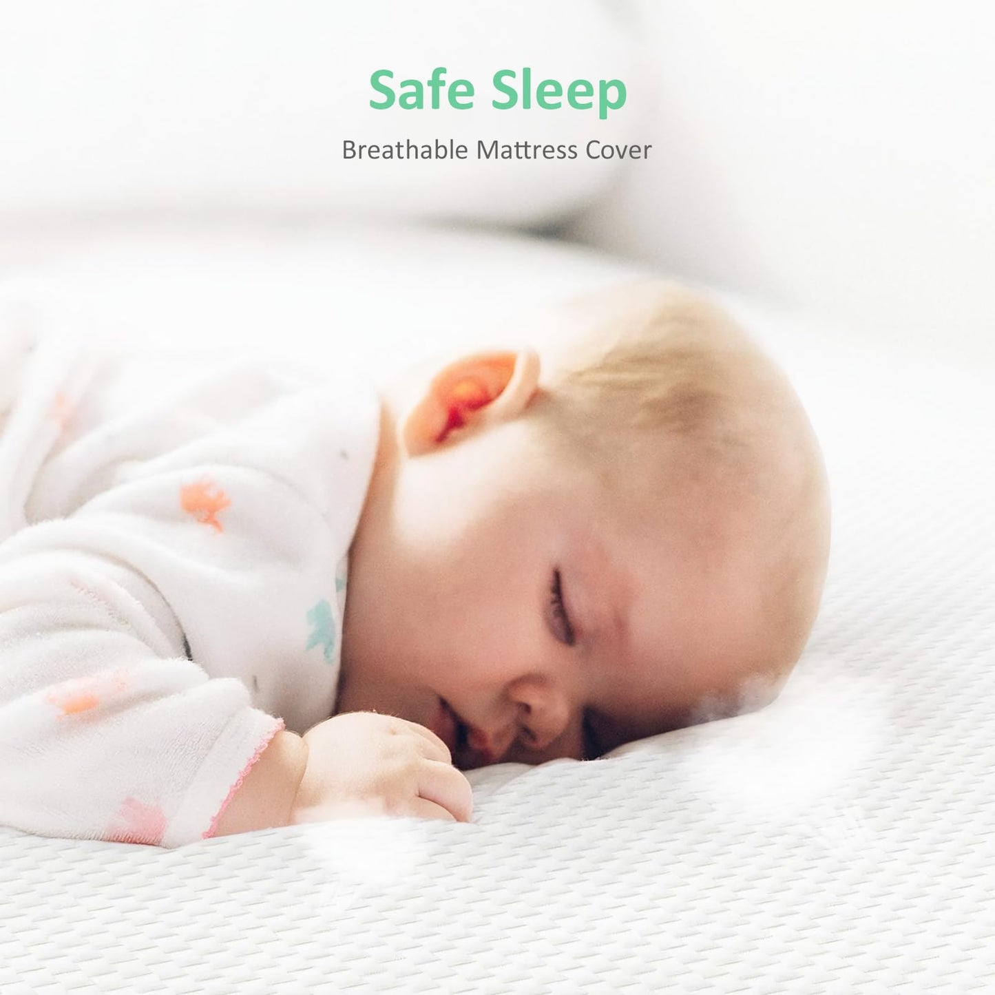 Dourxi 6 Inch Crib Mattress, Dual Sided Comfort Memory Foam Toddler Mattress, Triple-Layer Breathable Premium Baby Mattress W/Removable Cover - White&Green