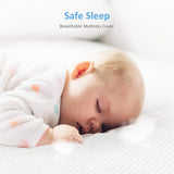 Dourxi Mini Crib Mattress, 38x24X4 Inch Dual Sided Comfort Gel Memory Foam, Breathable Premium Baby Mattress for Mini and Portable Cribs w/Removable Outer Cover - White&Blue