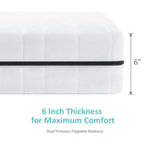 Dourxi 6 Inch Crib Mattress, Dual-Sided Comfort Memory Foam Baby Toddler Mattress W/ Breathable 3-D Spacer Cover
