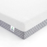 Dourxi Mini Crib Mattress, 38x24X4 Inch Dual Sided Comfort Gel Memory Foam, Breathable Premium Baby Mattress for Mini and Portable Cribs w/Removable Outer Cover - White&Grey