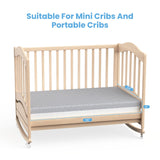 Dourxi Mini Crib Mattress, 38x24X4 Inch Dual Sided Comfort Gel Memory Foam, Breathable Premium Baby Mattress for Mini and Portable Cribs w/Removable Outer Cover - White&Grey