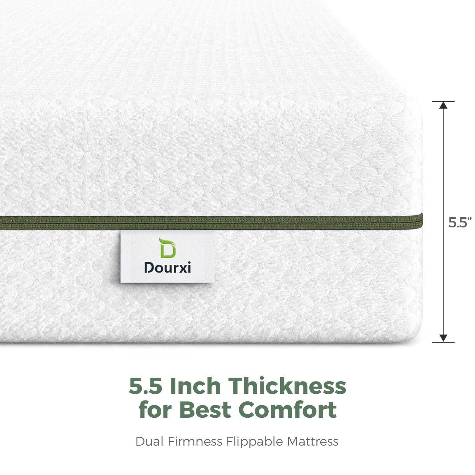Dourxi 5.5 Inch Crib Mattress, Dual-Sided Comfort Baby and Toddler Mattress W/ Removable Cover