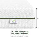 Dourxi 5.5 Inch Crib Mattress, Dual-Sided Comfort Baby and Toddler Mattress W/ Removable Cover