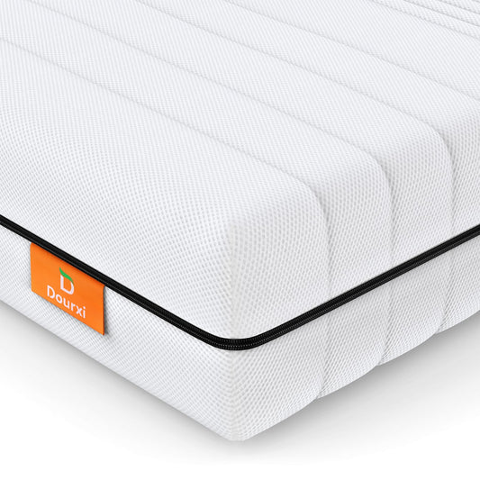 Dourxi 6 Inch Crib Mattress, Dual-Sided Comfort Memory Foam Baby Toddler Mattress W/ Breathable 3-D Spacer Cover