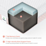 Dourxi Mini Crib Mattress, 38x24X4 Inch Dual Sided Comfort Gel Memory Foam, Breathable Premium Baby Mattress for Mini and Portable Cribs w/Removable Outer Cover - White&Pink